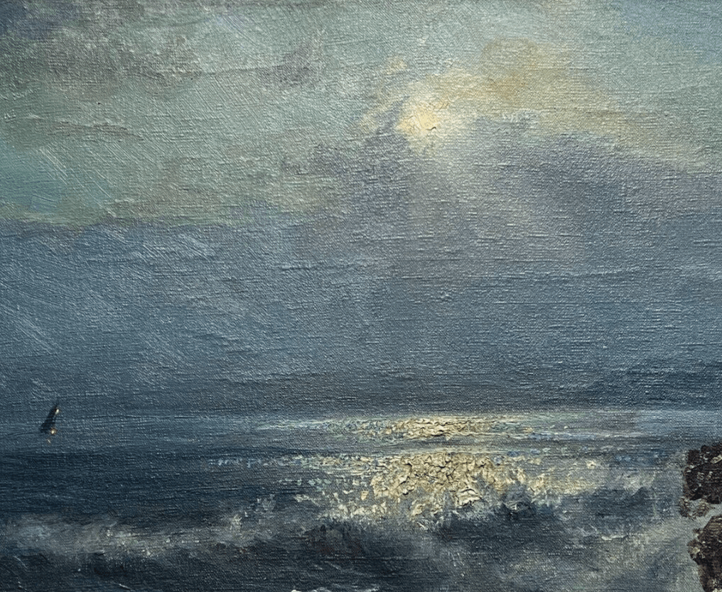 Vintage Painting Oil Nicolas EVREINOFF (1879-1953) Maritime Landscape, Seascape image 2