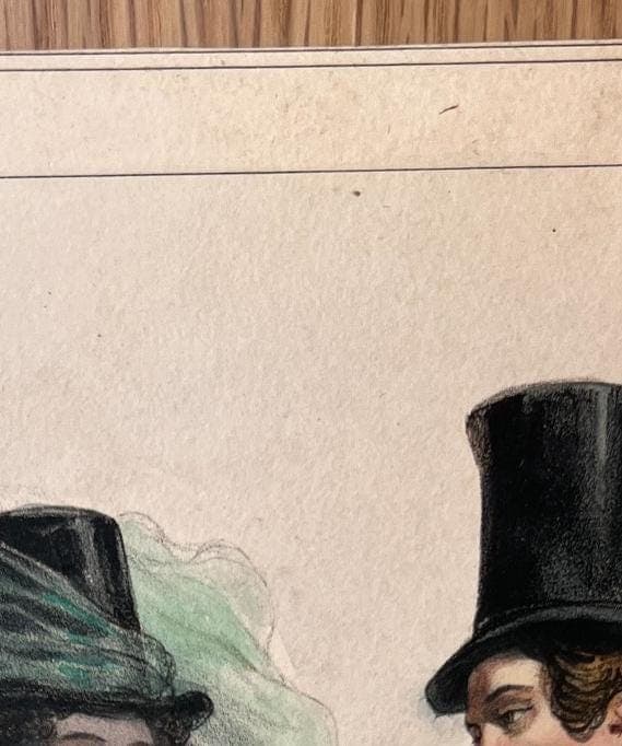 Elegant Antique Lithograph: July Elegance in Fashion image 3