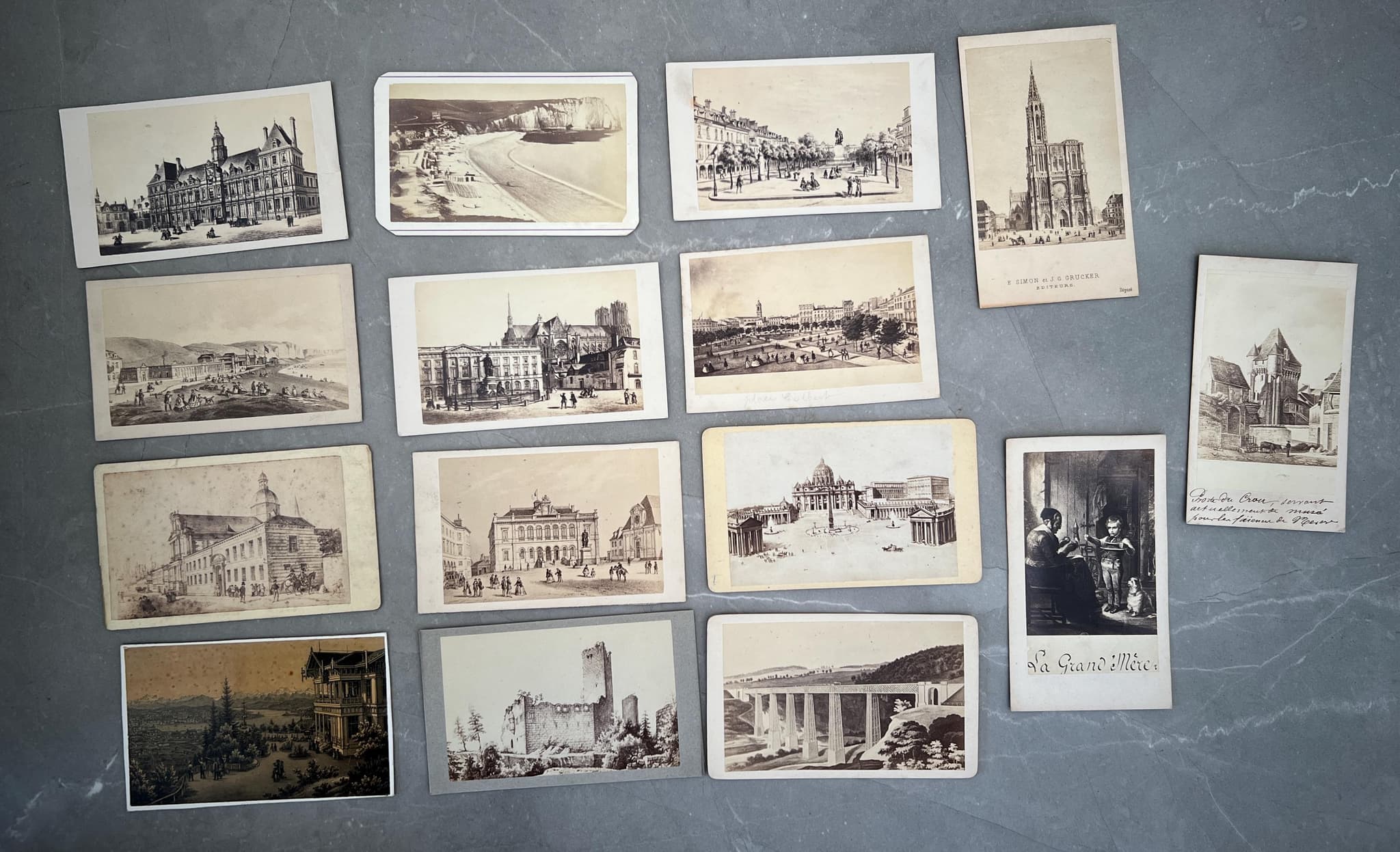 Antique Architectural Photo Cards Set - Historical Buildings, Landscapes, and image 1