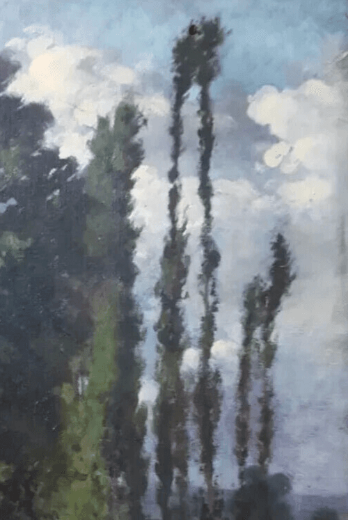 Antique Oil on canvas Original Old Painting Landscape, Path to House image 5