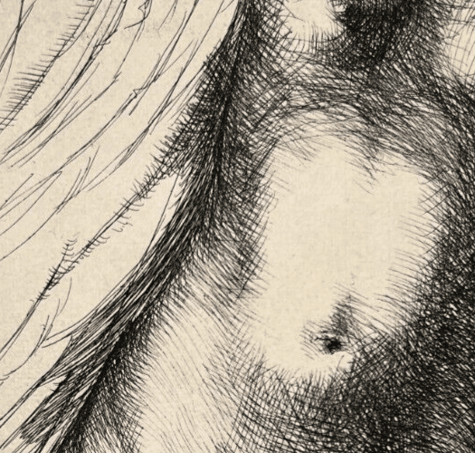 Antique Etching Original Luc LAFNET (1899-1939) Nude, Gala, Rare image 4
