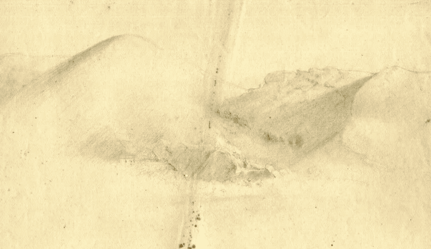Antique Original Pencil Drawing 19th century Mountain Sketches Artwork image 5