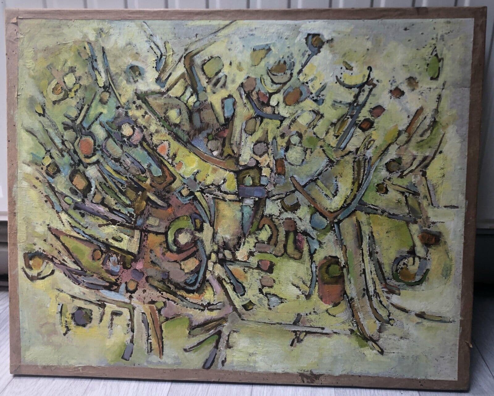 Antique Original Painting Abstraction, Portrait around BISSIÈRE image 2