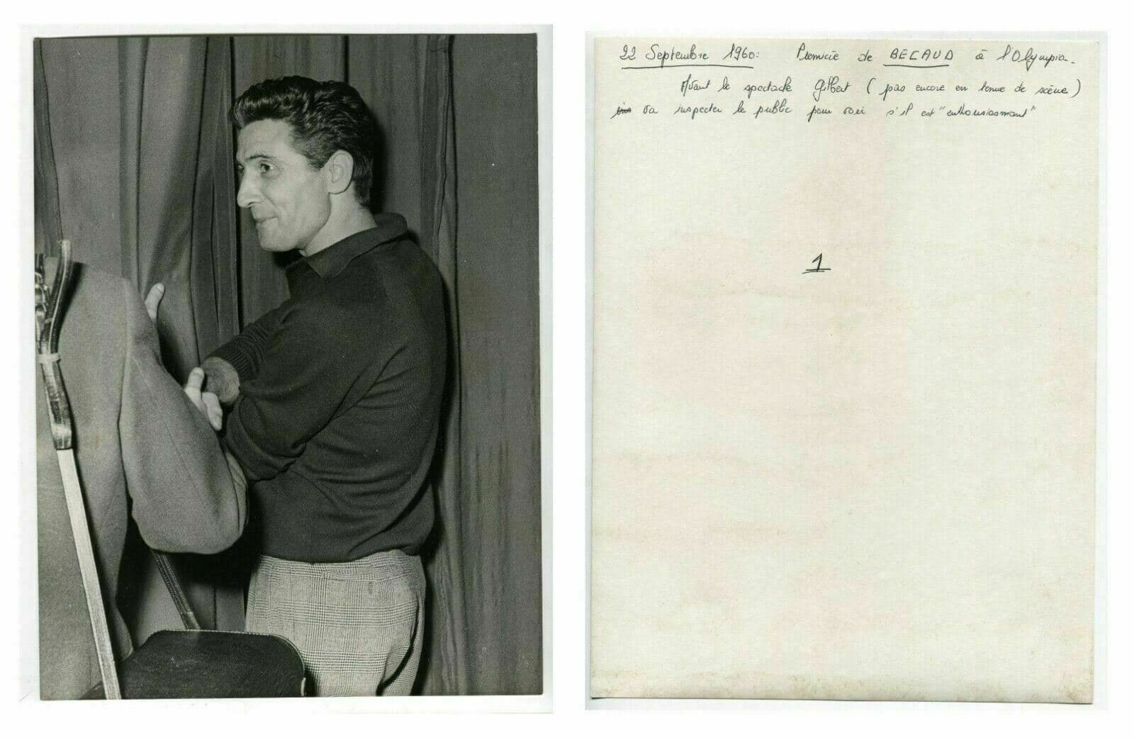 Vintage Photographs Reportage Gilbert Becaud, Olympia , Actor 22/09/1960 x7 image 8