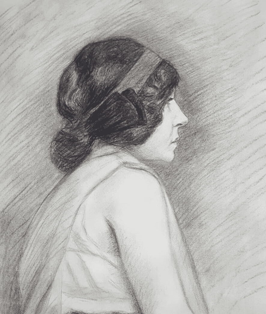 Drawing Woman Portrait with Headband c. 1910 image 1