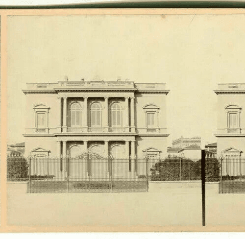 Vintage Stereoview Photograph Giacomo BROGI Florence. Palazzo Havard c. 1870 image 2