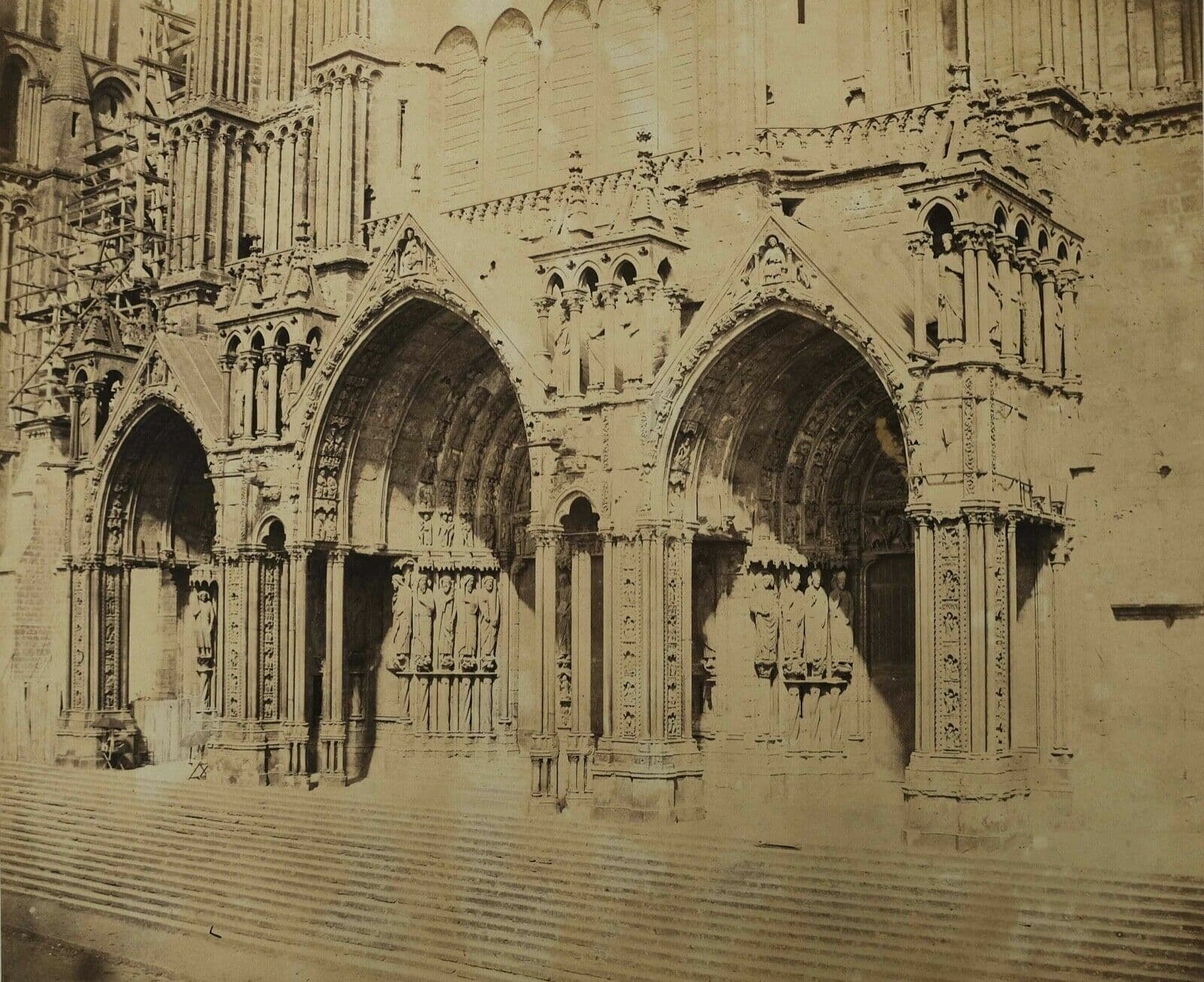 Photographs Doors Cathedral of Chartres, Large Albumen c.1870 image 1
