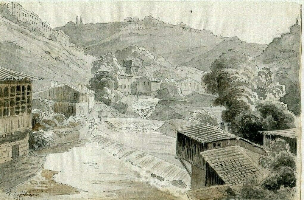 Drawing Thiers Landscape 1853