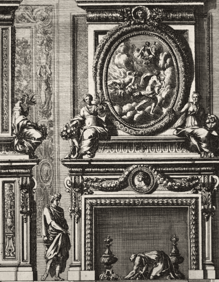 Antique Original Pierre Jean MARIETTE (1694-1774) Doors Fire Places x7 Etching image 1