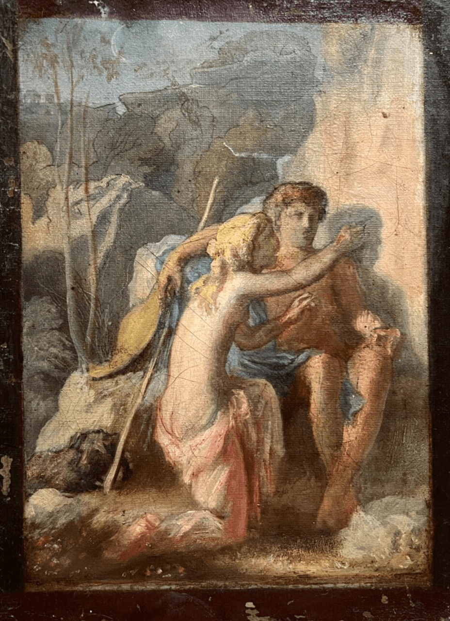 Antique Painting Canvas Louis LAMOTHE (1822-1869) Religious Scene image 5