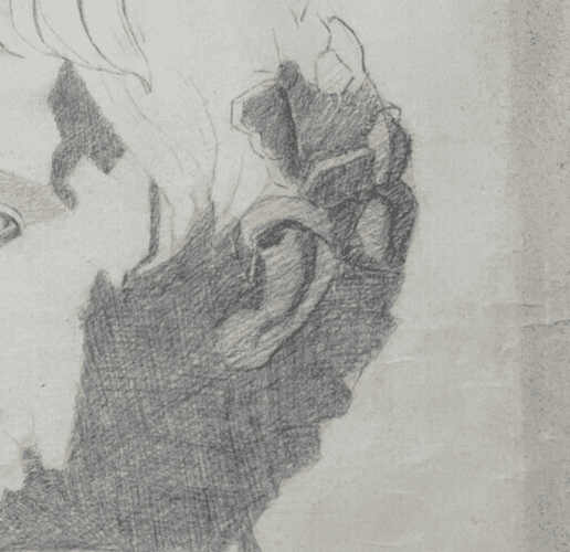 Antique Original Drawing Man, Portrait, Sculpture, Profil image 5