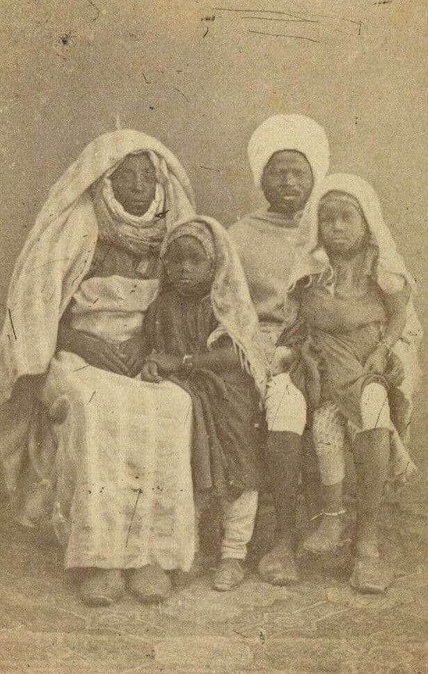 CDV Photographs Orientalist Portrait African Family, Tunis c. 1867 image 1