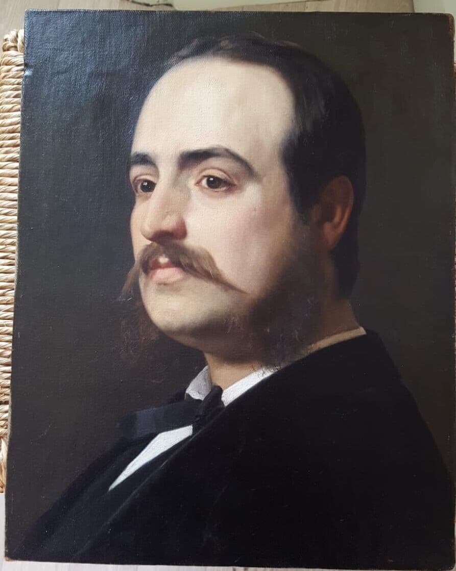 Antique Painting Antonio CISERI (1821-1891) Man Portait Famiglia Bianchini image 2