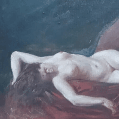 Antique Original Painting Nude Woman by Charles Joseph BEAUVERIE (1839-1924) image 3