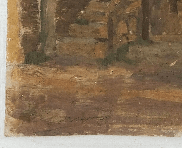 Antique Painting Original Landscape, House, Pont Aven signed image 4