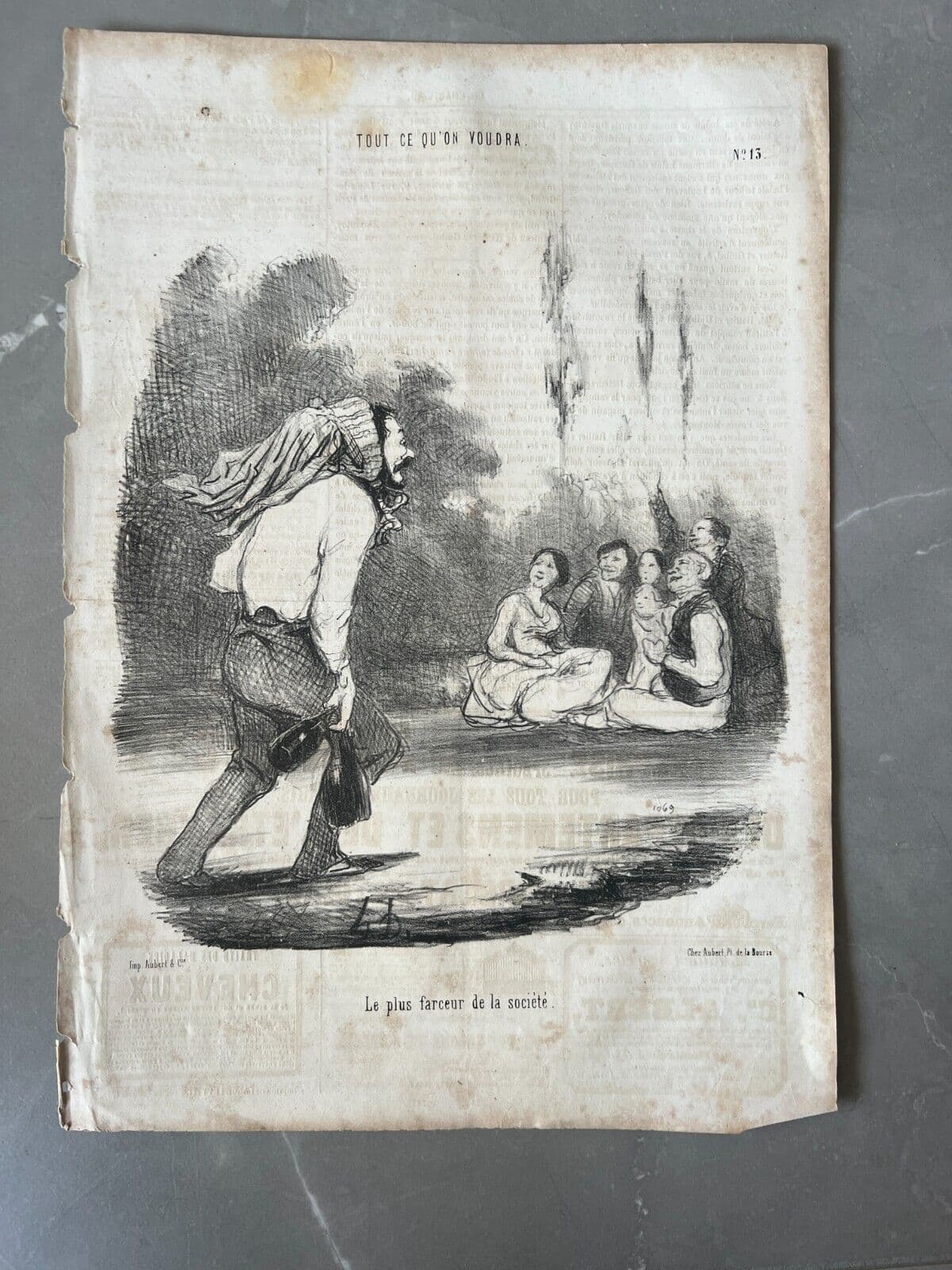 Antique Print 19th century Daumier, Tout ce qu'on voudra, Farceur image 6