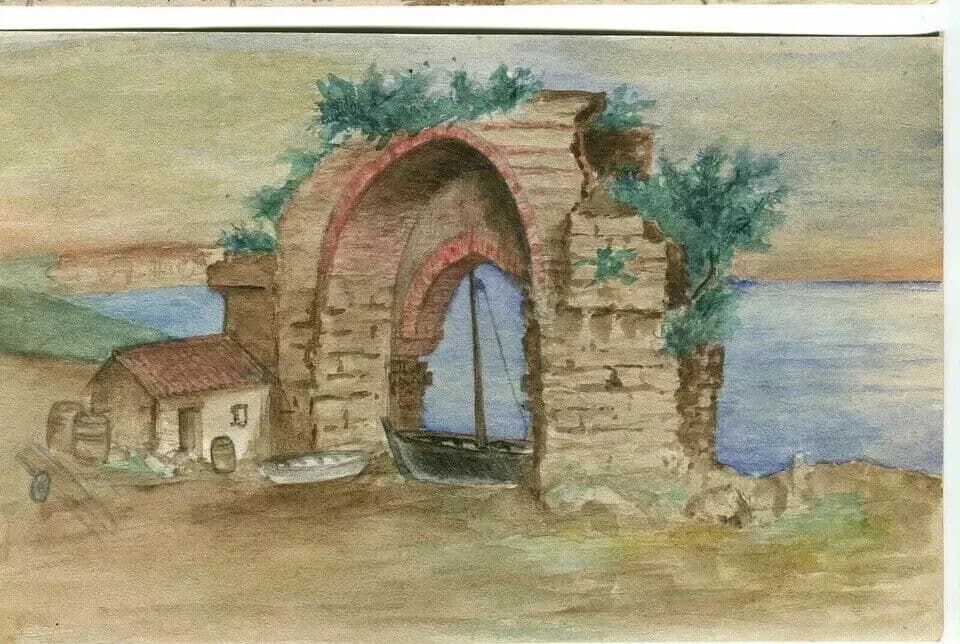 Vintage Drawing Candle, Béjaïa, Algeria, Landscape, Sea, Soummam image 5