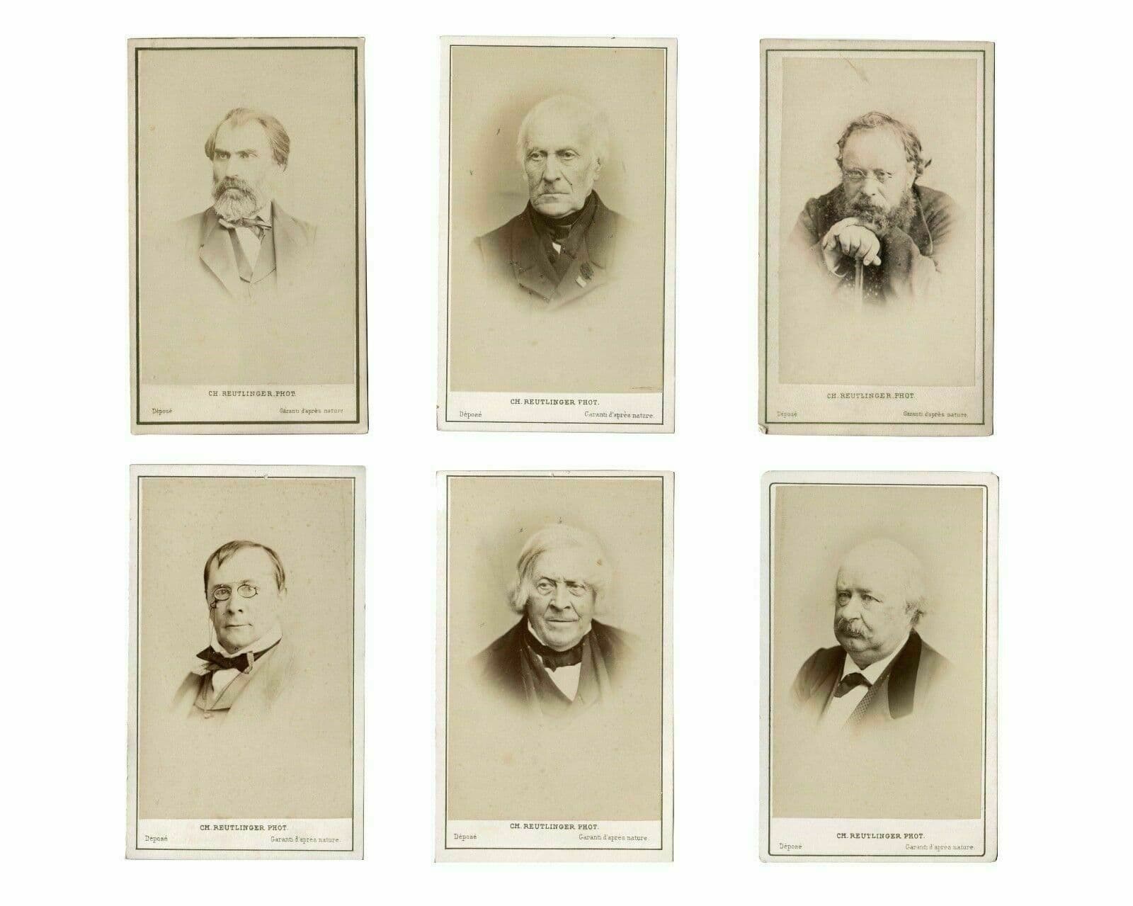 CDV Charles REUTLINGER Journalist, Politics, Writer Vintage x6 image 1