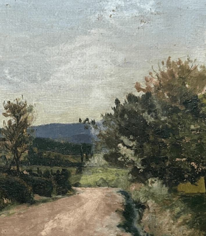 Antique Original Painting Landscape, Forest, Trees image 3