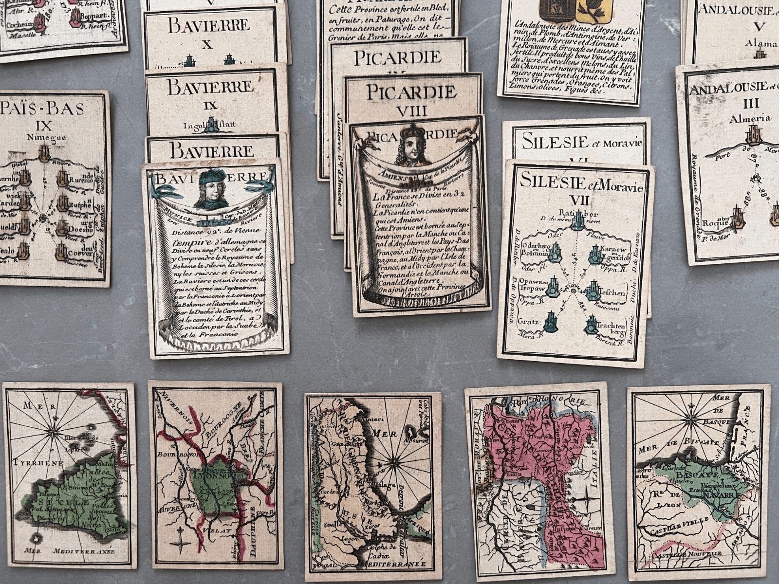 Antique Playing Card Original Geography Maps, Mitoire, Nicolas De Poilly 1751 image 2