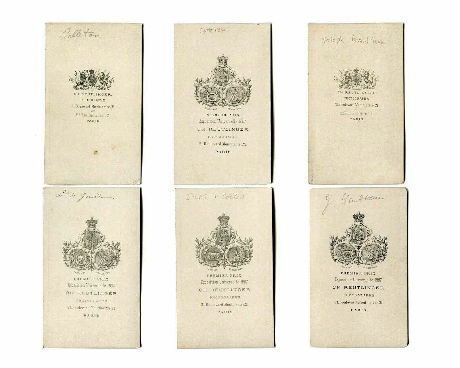 CDV Charles REUTLINGER Journalist, Politics, Writer Vintage x6 image 2