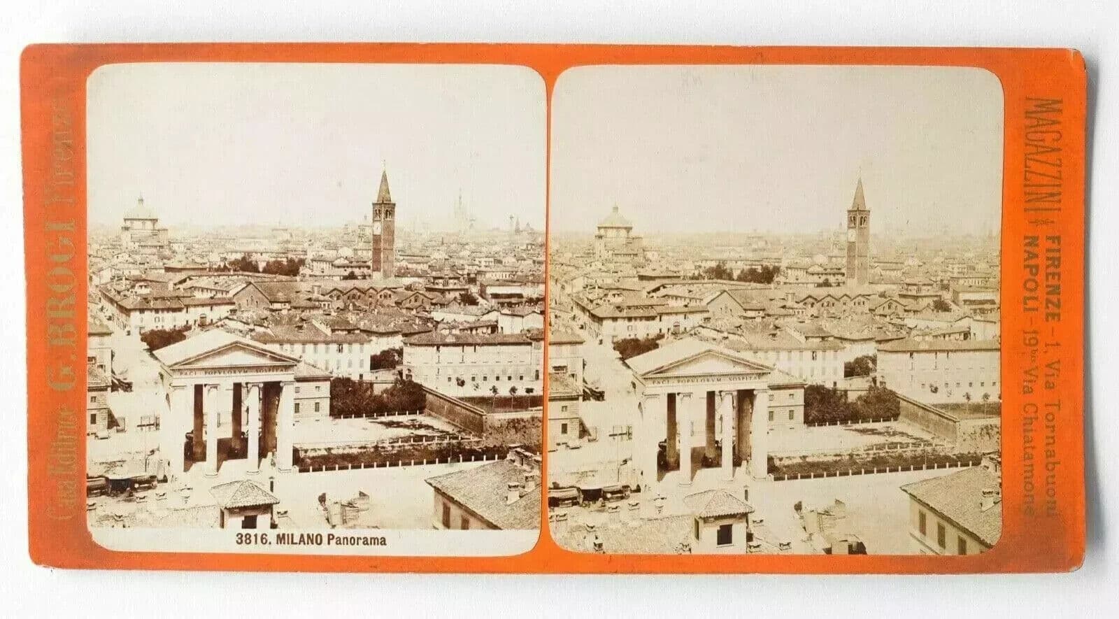 Vintage Stereoview Photograph G.BROGI - Milano Panorama, Italy c. 1880 image 4