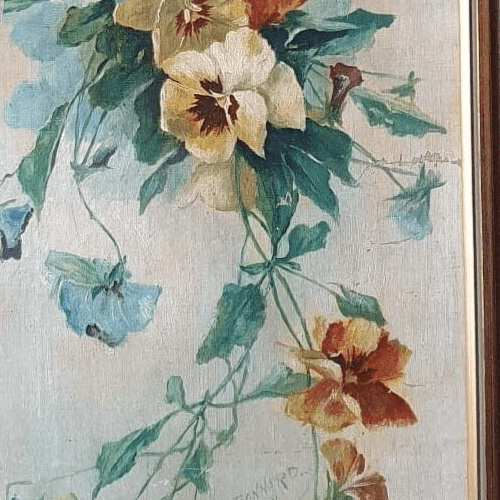 Antique Painting Original Flowers, Floral, Still Life, signed 1902 image 4