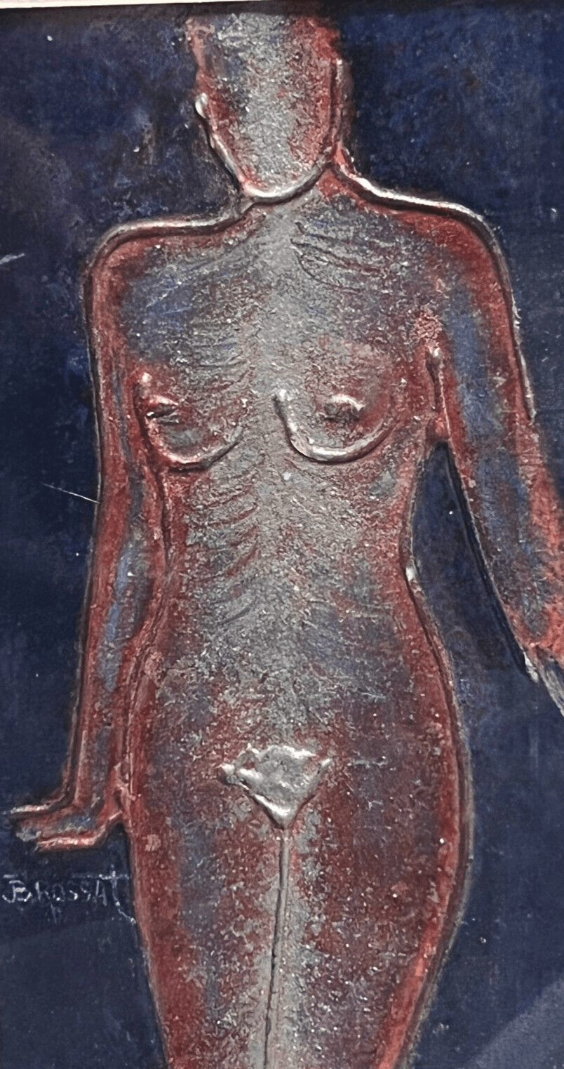 Vintage Original Drawing by Jean-Henri BROSSAT (1946) Nude Woman image 1
