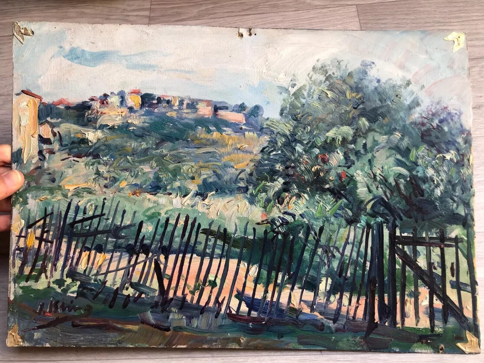 Original Antique Painting Signed Jules KLING (1872-1949) Forest, Trees image 5