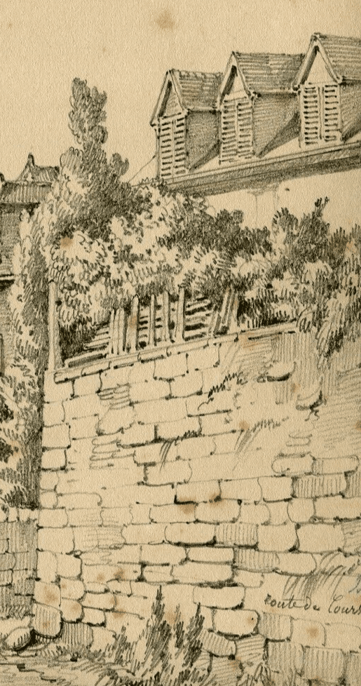 Antique Pencil Drawing Armand BLANDIN (1804-1846) Landscape Tours, Vouvray 1866 image 5