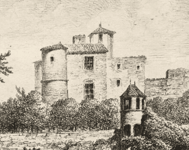 Antique Etching Original Landscape, Castle, Trees Jean-Jacques DE BOISSIEU 1836 image 2