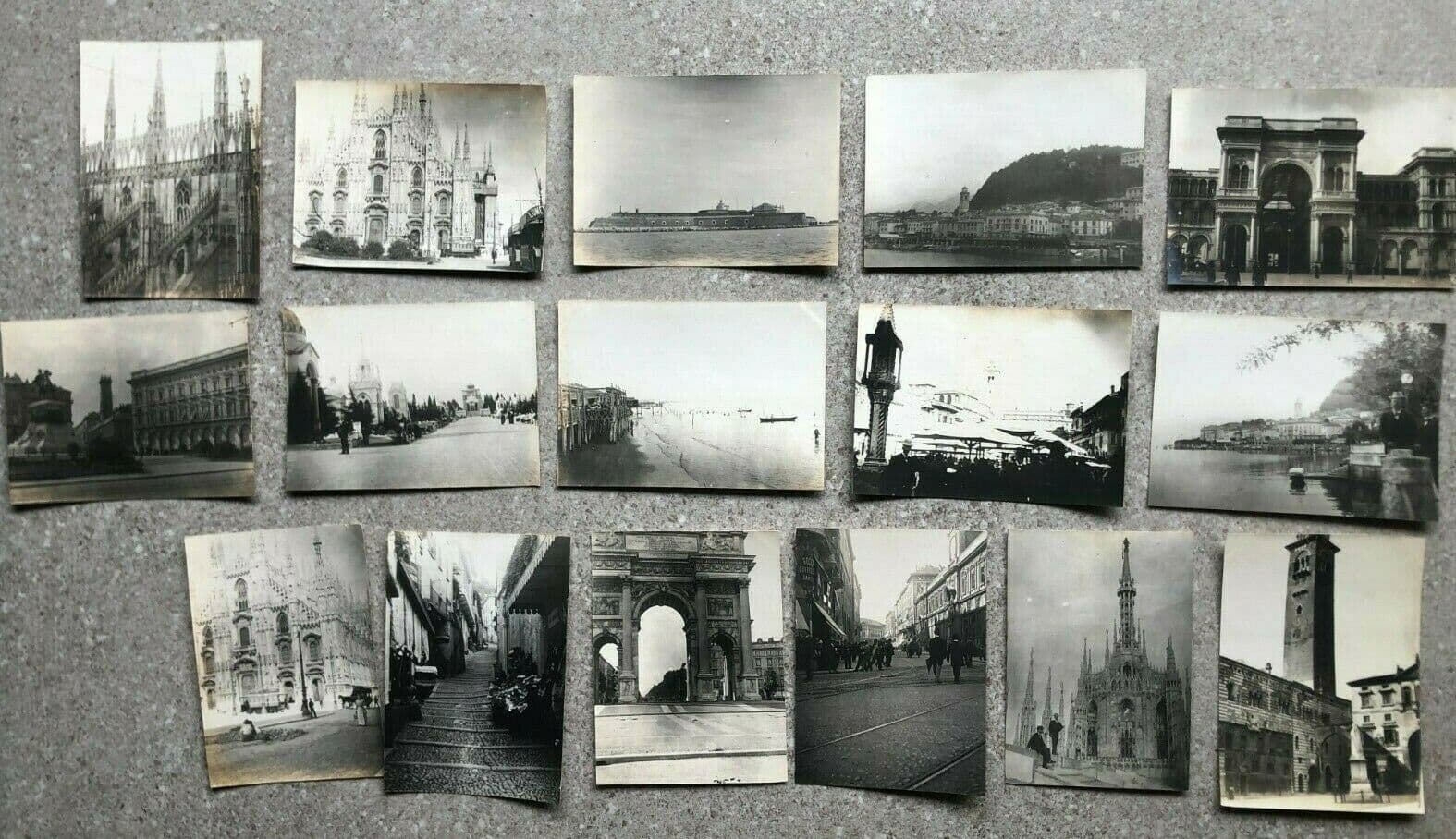 Vintage Photographs Lot x16 Verone Italy Lido, Bellagio, Milan, Campo Santo 1901 image 1