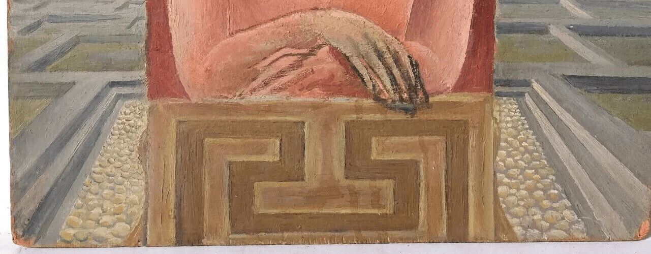 Antique Original Painting Nude Woman Portrait image 4