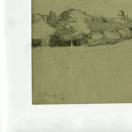 Antique Original Pencil 19th century Landscape and Forest image 7