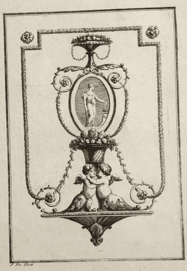 Antique Original Etching François BOUCHER (1703-1770) x3 Arabesques, Fountains image 3