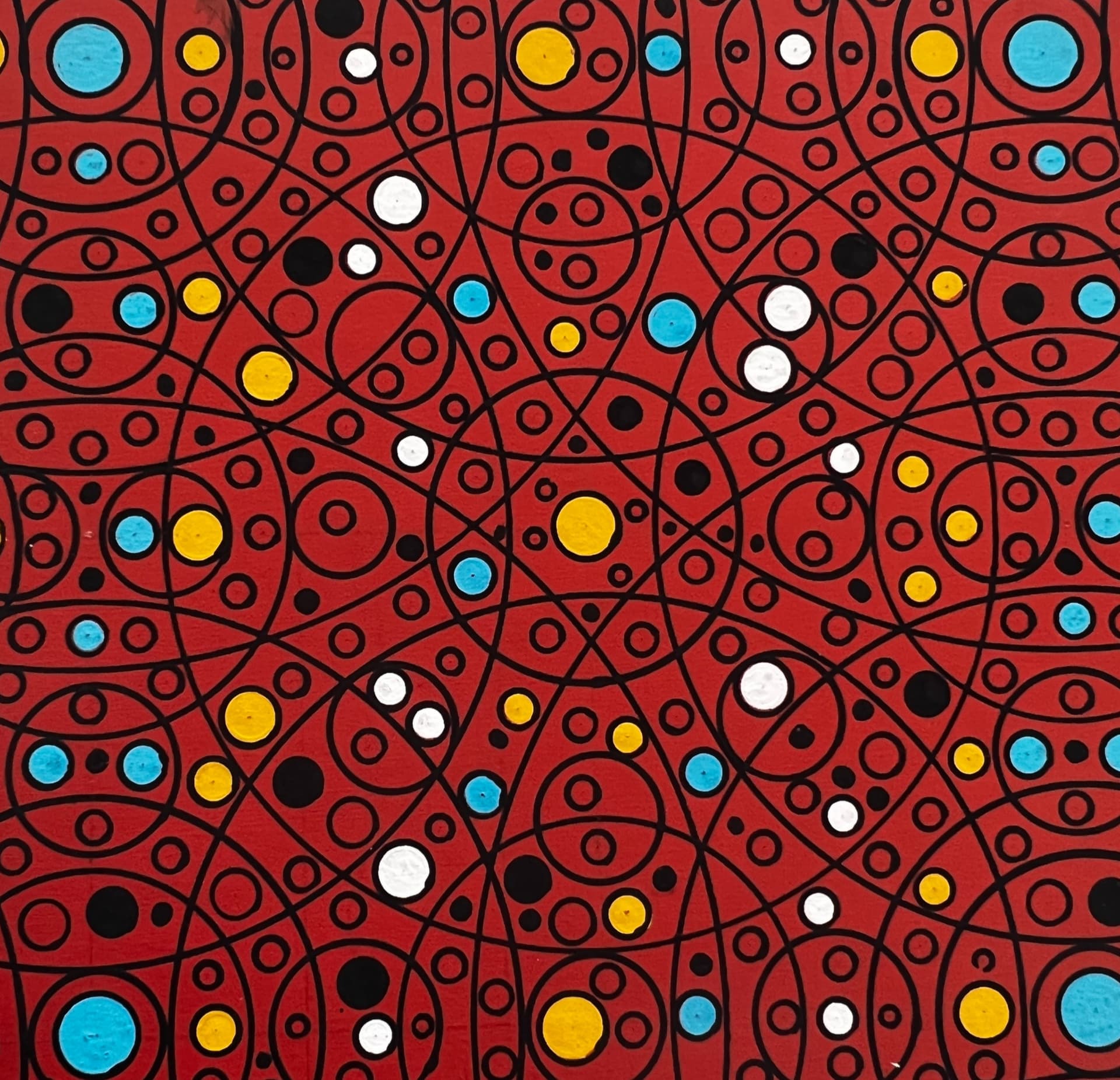 The Red Sparkles Design Original Textile Drawing