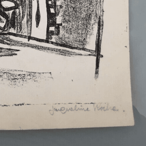 Antique Etching Original Landscape, House, Cityview, Flowers, Building image 5
