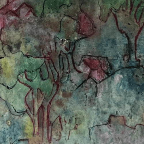 Modern Drawing Original signed Red Blue Green Abstract Evelyn Markon Licht image 2