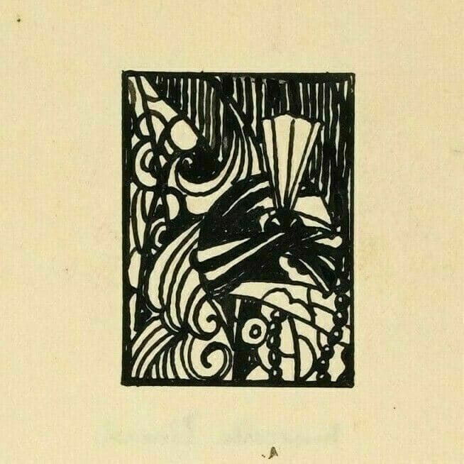Vintage Ink Drawing Original signed PICARD (MARCELLE) - Bal of Comte Orgel image 1