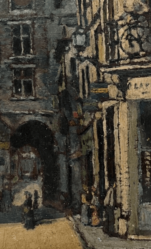 Antique Oil Painting Signed Albert BAILLY (1897-1964) Cityview image 2