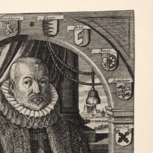 Antique Original Etching Man Portrait, Leonhardus Grundherr image 3