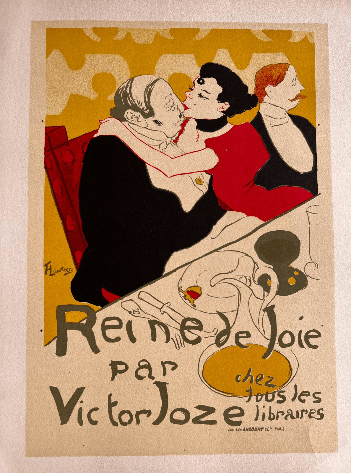 Vintage Original Print Lithographie La Reine de Joie by Victor Joze image 4