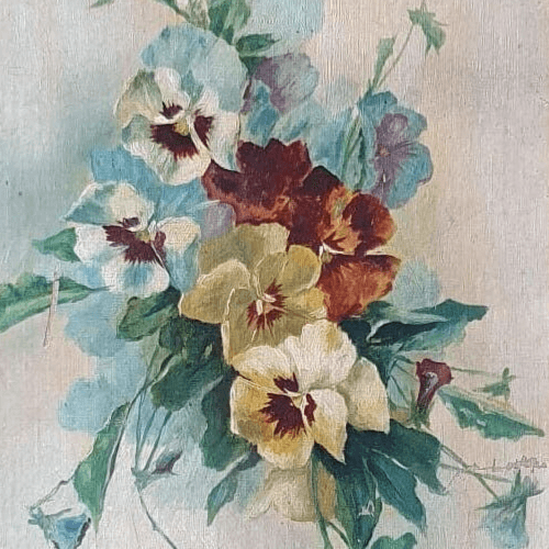 Antique Painting Original Flowers, Floral, Still Life, signed 1902 image 3