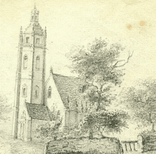 Antique Pencil Original Drawing 19th century Loisey Landscape with Farm image 3