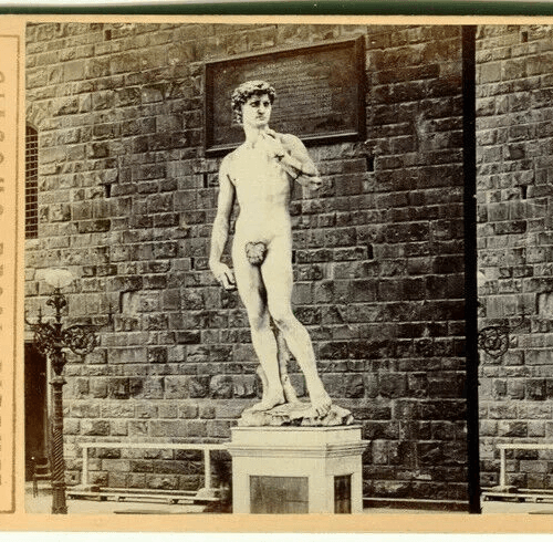 Vintage Stereoview Giacomo BROGI - Florence Il David di Michelangiolo c. 1870 image 2