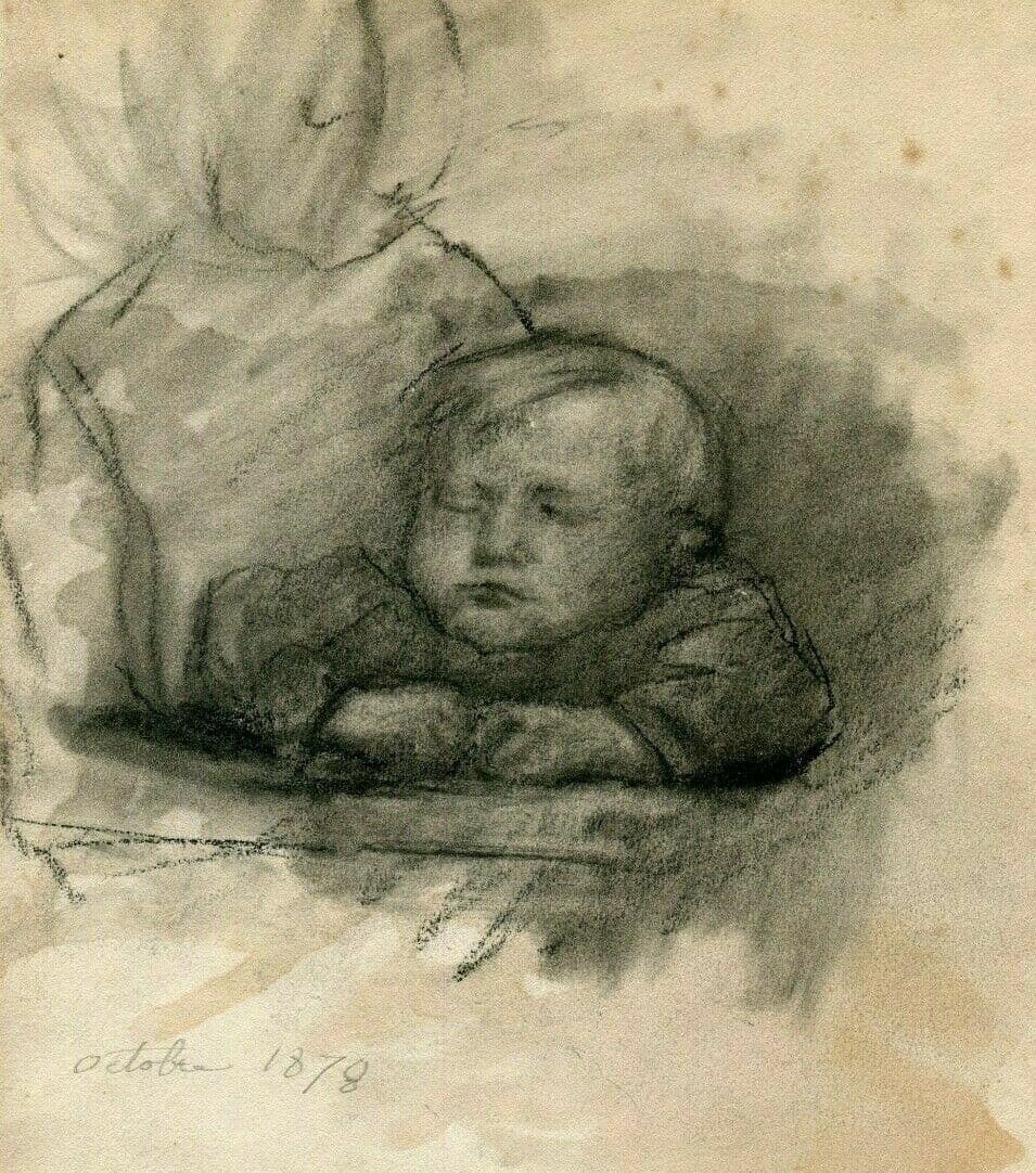 Drawing Child Mother Portrait 1878 image 1