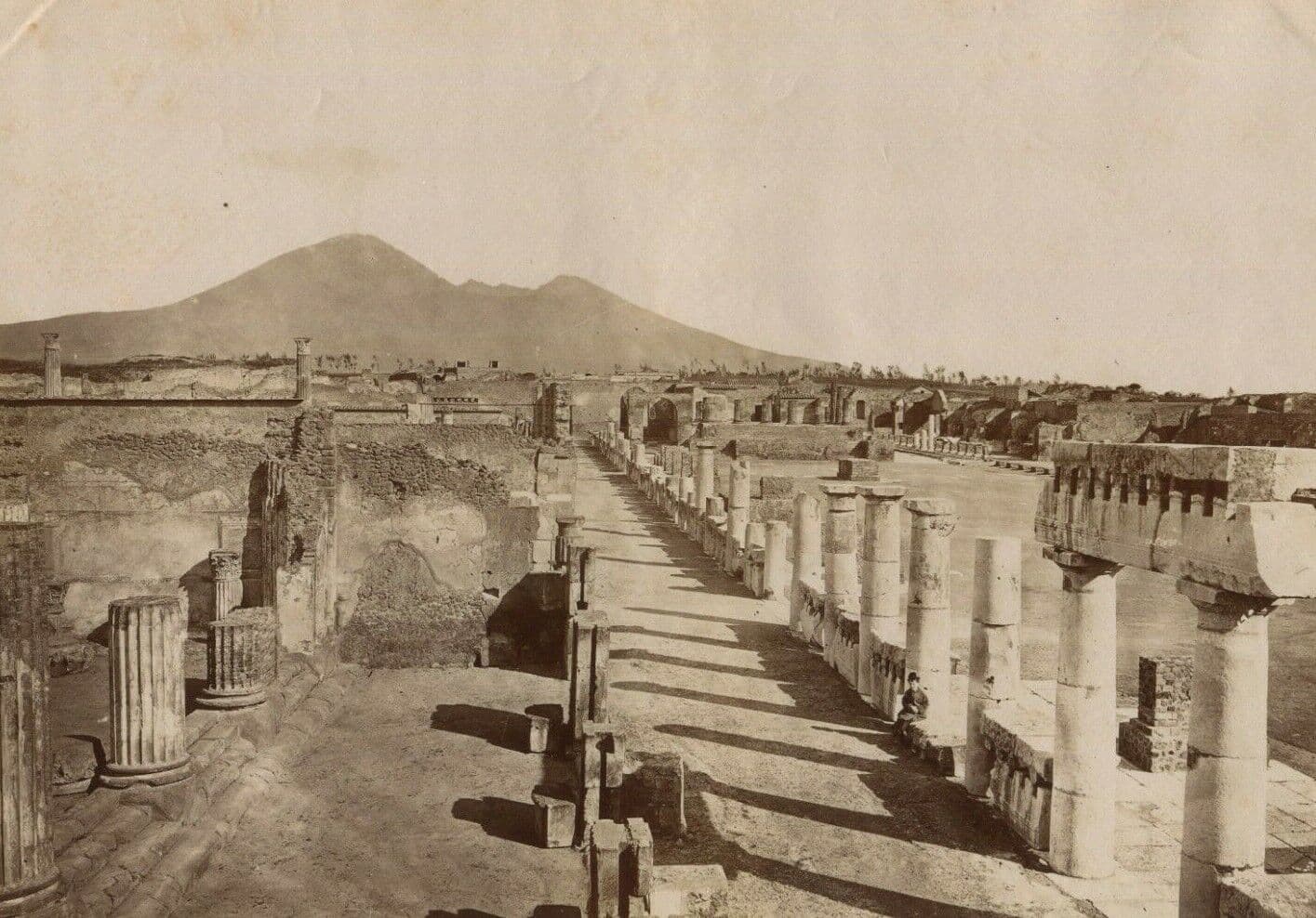 Vintage Photographs Original Pompeii, Italy, Foro Civile Landscape image 1