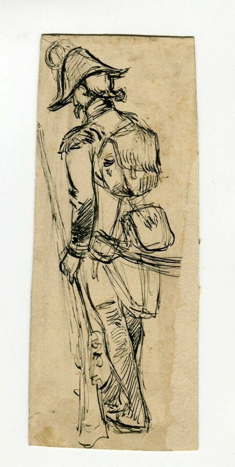 Drawing Military Portrait Man with Riffle image 2