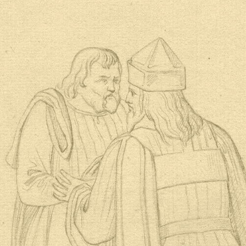 Antique Original Drawing signed Jean Eloi CHAPSAL (1811-1882) Jewish Men 1838 image 2