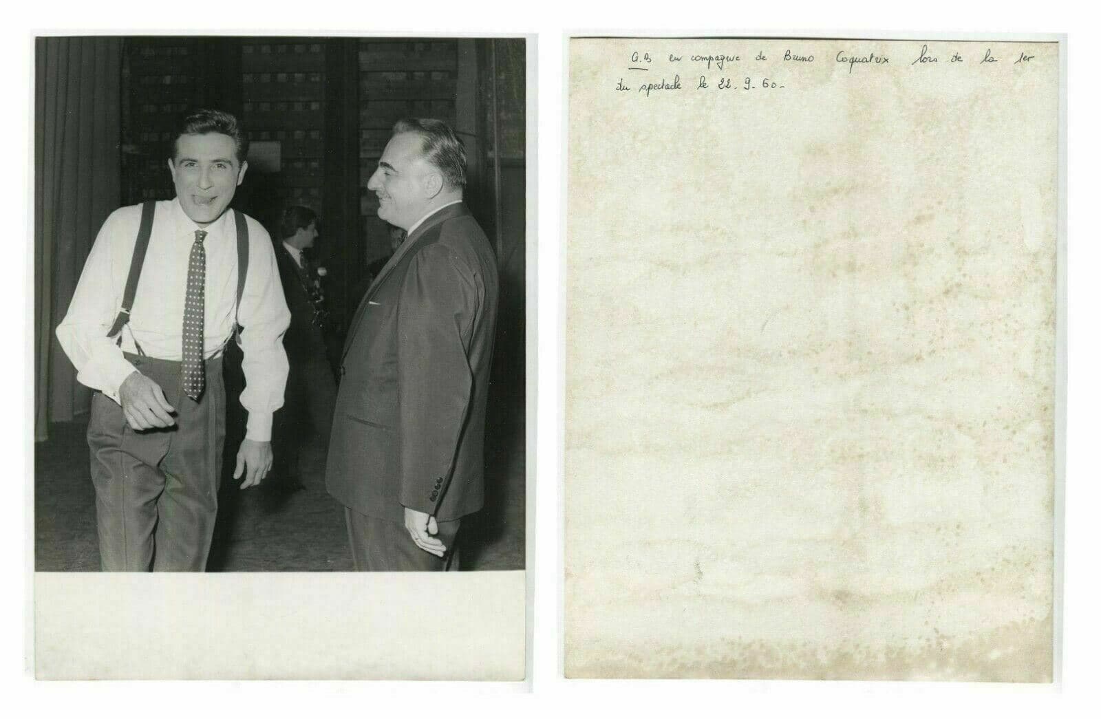 Vintage Photographs Reportage Gilbert Becaud, Olympia , Actor 22/09/1960 x7 image 2